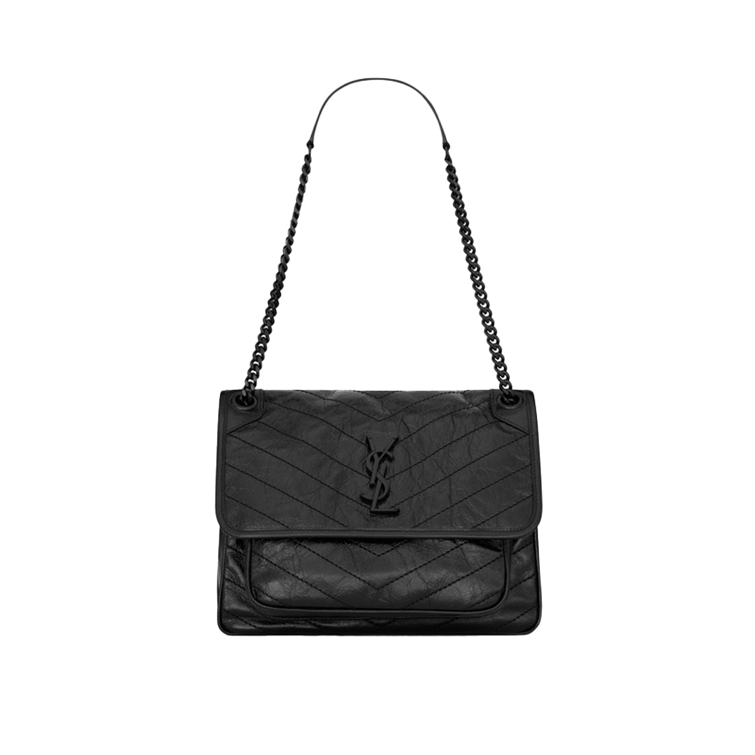 YSL Kiki Medium in Vintage Leather Black